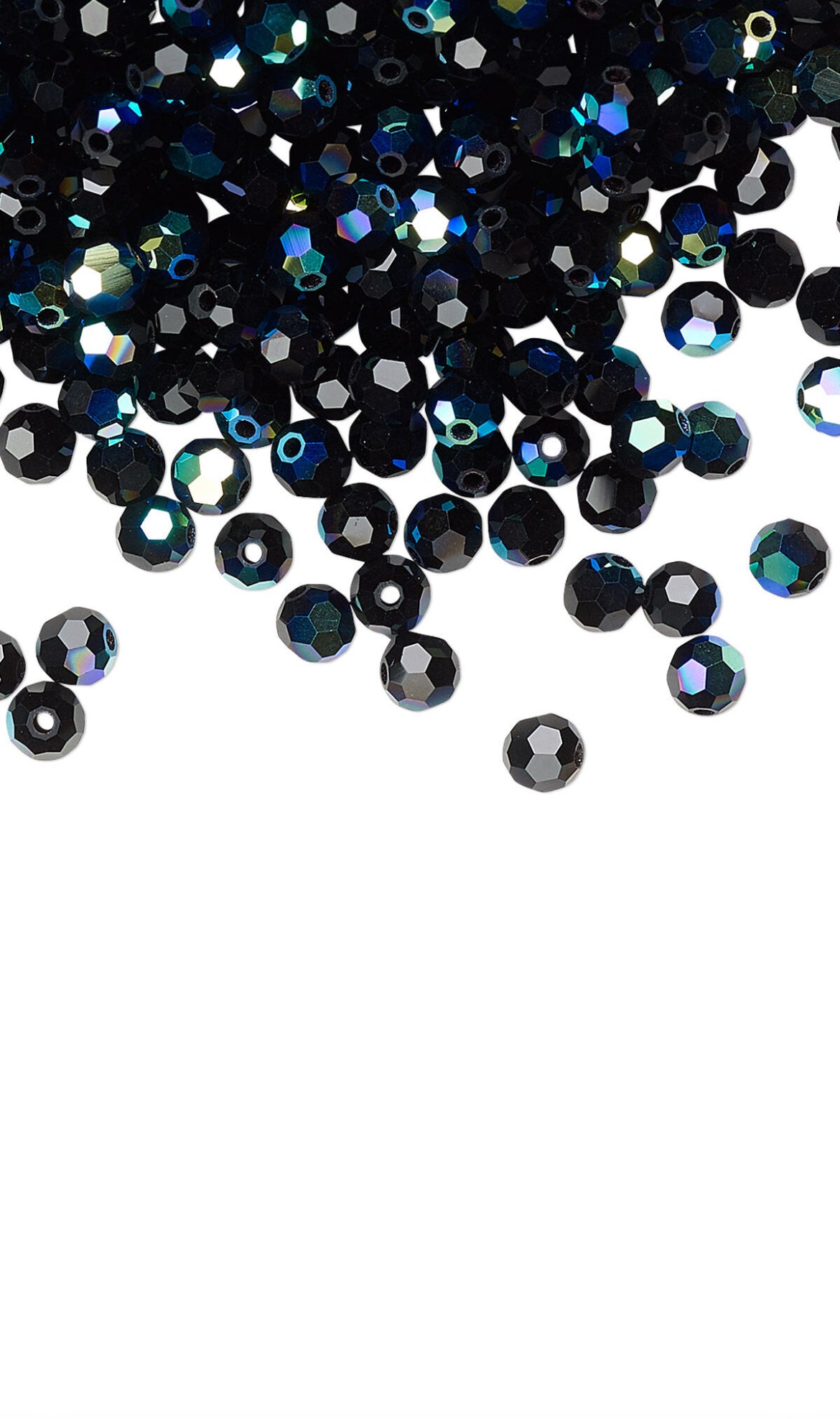 Glass Fire Polish Beads AB-8MM Black