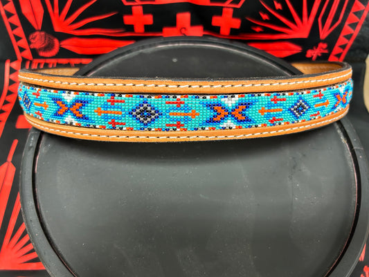 Genuine Leather Beaded Belt