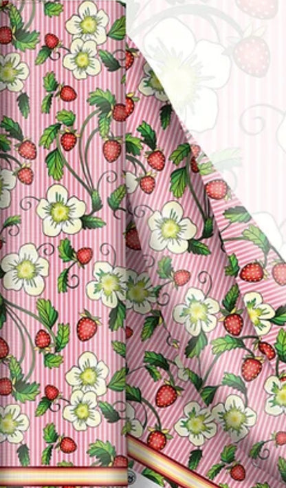 Teton Cotton Fabric Strawberry Field Pink