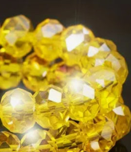 Glass Fire Polish Beads 8MM  Yellow