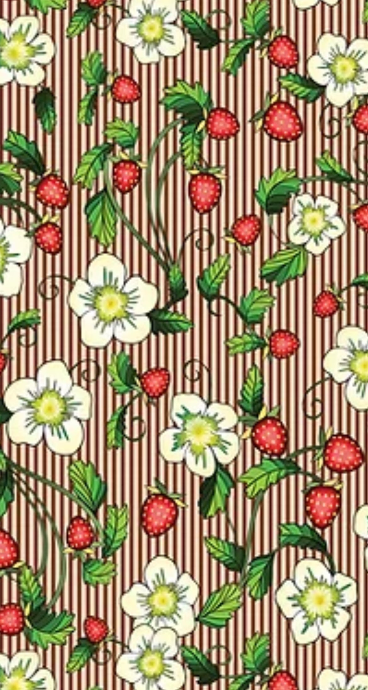 Teton Cotton Fabric Strawberry Field Brown