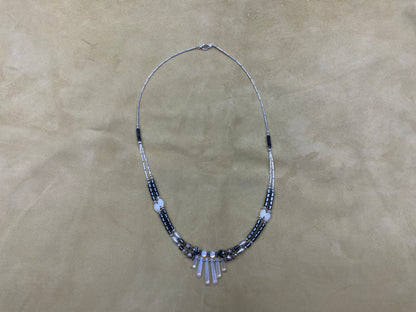 Necklace Double Strand with Stone Spikes