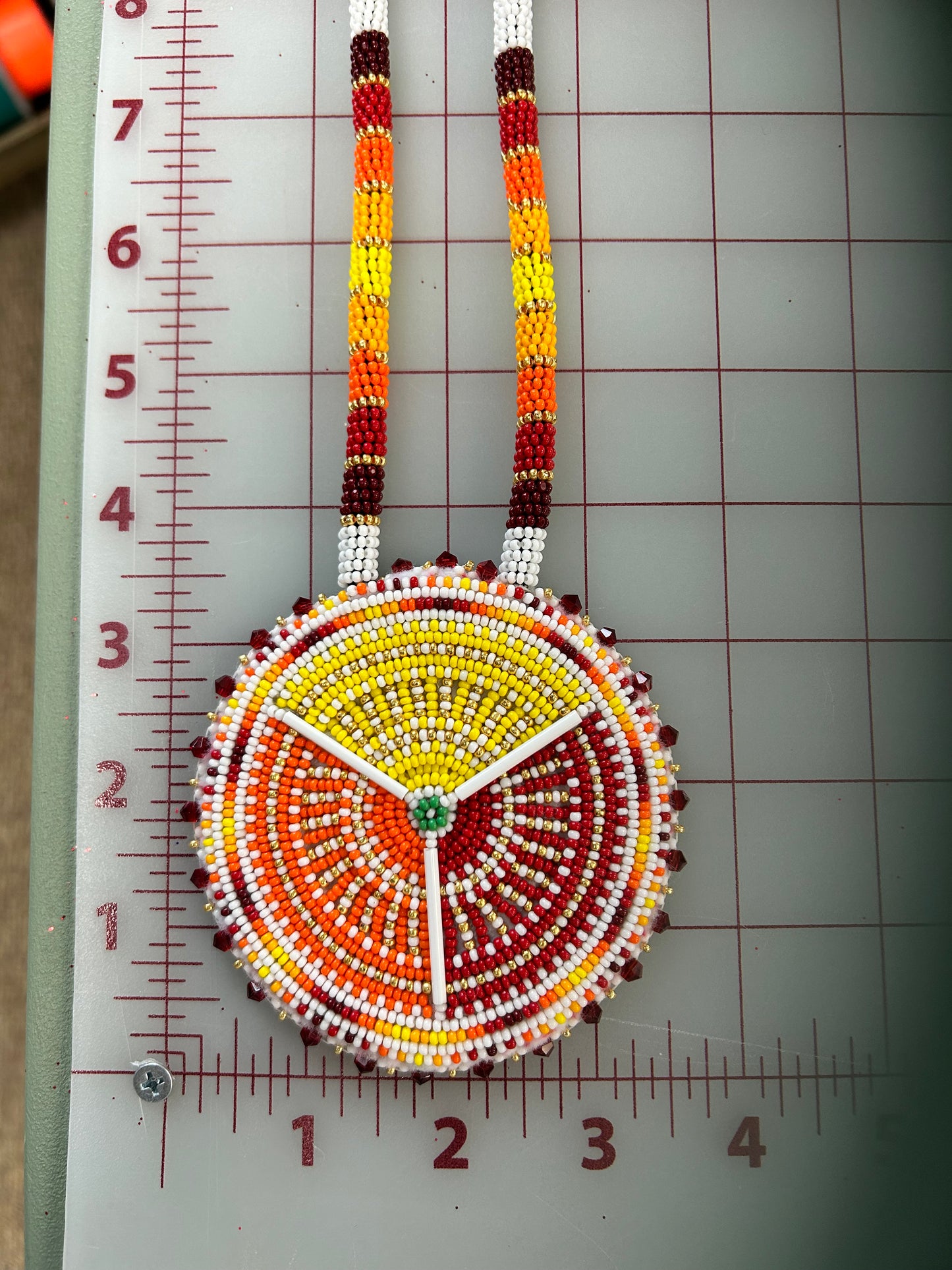 Hand Beaded Medallion Sunset