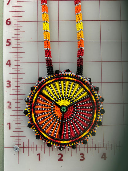 Hand Beaded Medallion Fire