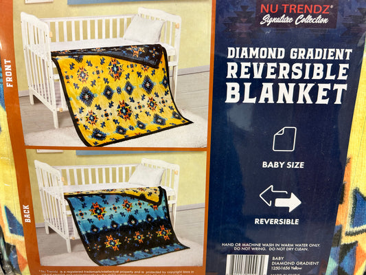 Diamond Gradient Reversible Blanket Fire Colors