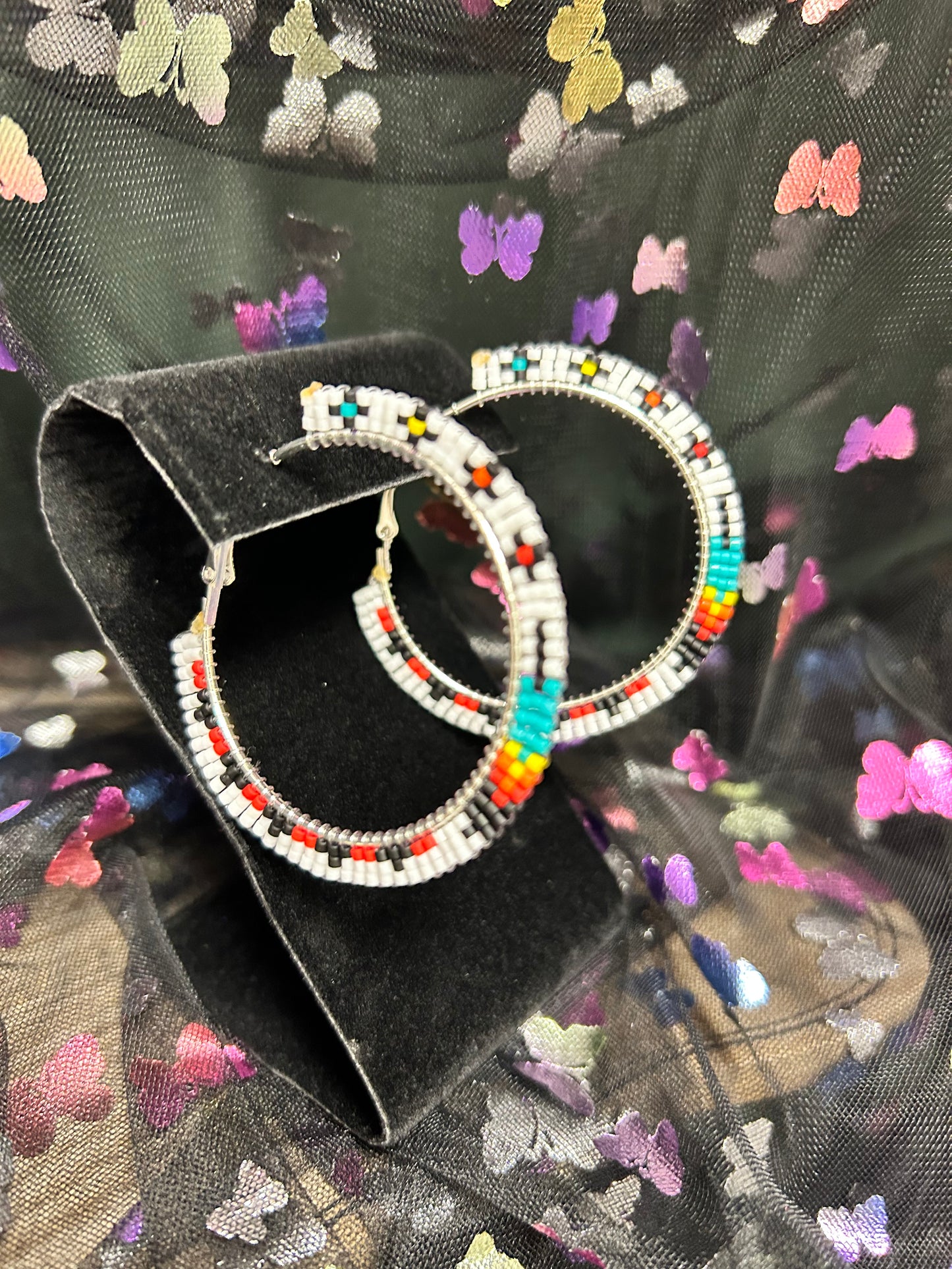 Beaded Out Hoops Lrg