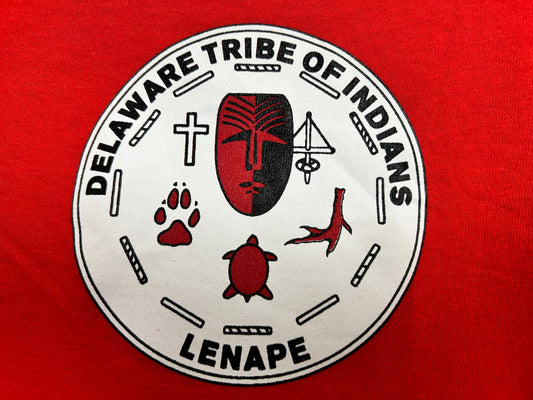 Delaware Tribe Seal Long Sleeve Tee-Shirt Red (S)