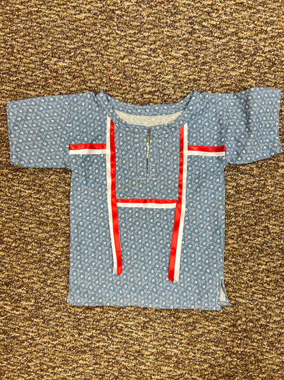 Toddler Boys Ribbon Shirt "Rd/Wht"