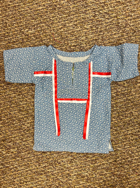 Toddler Boys Ribbon Shirt "Rd/Wht"