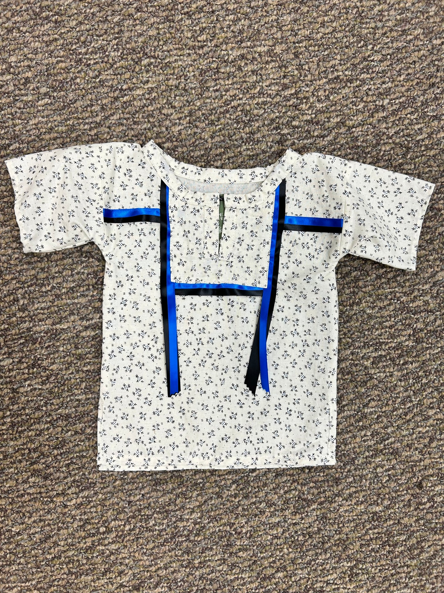 Toddler Boys Ribbon Shirt "BLK/BLU"