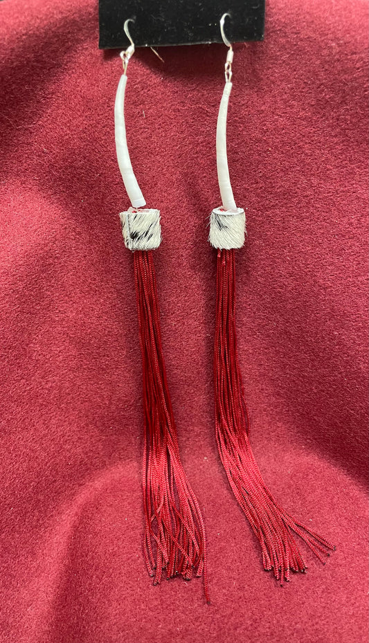 Dentalium Shell Fringe Earrings