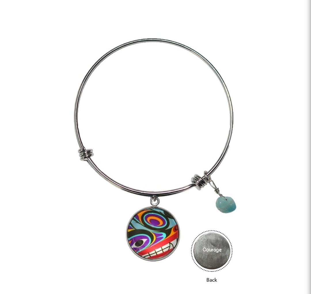 Urban Wolf Charm Bangle