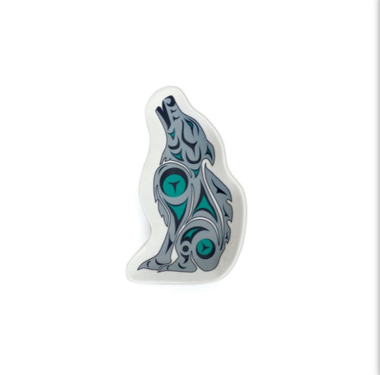 Ceramic Wolf Trinket Dish