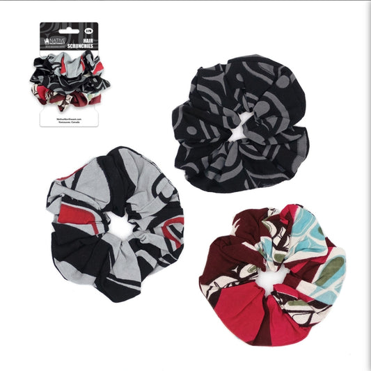Hair Scrunchies - 3 PK Haida Design #30