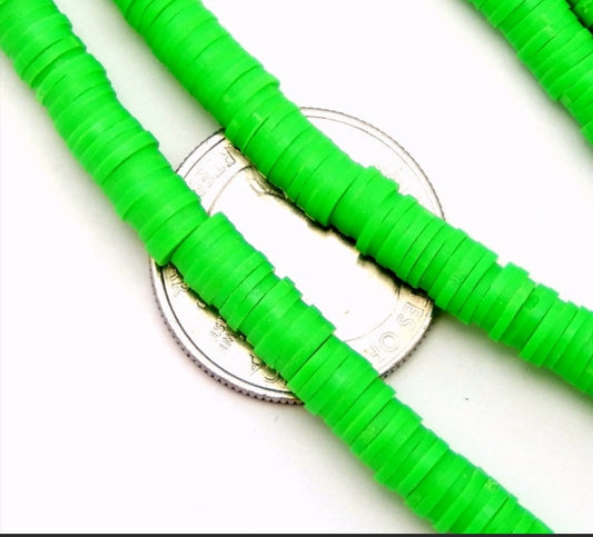 Disc Beads Neon Green 8mm