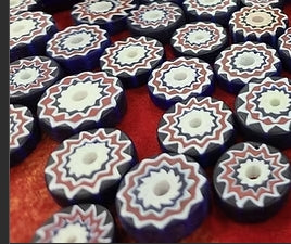 Vintage Venetian Chevron Discs Beads