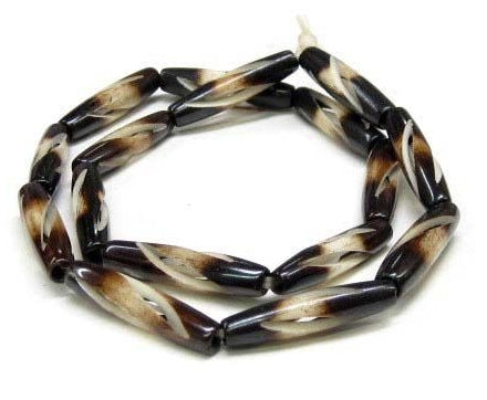 Fluted Two-Tone Bone Hairpipe 1"