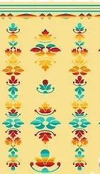 Lenape Floral Designed Cotton Fabric Butter