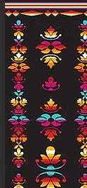 Lenape Floral Designed Cotton Fabric Black