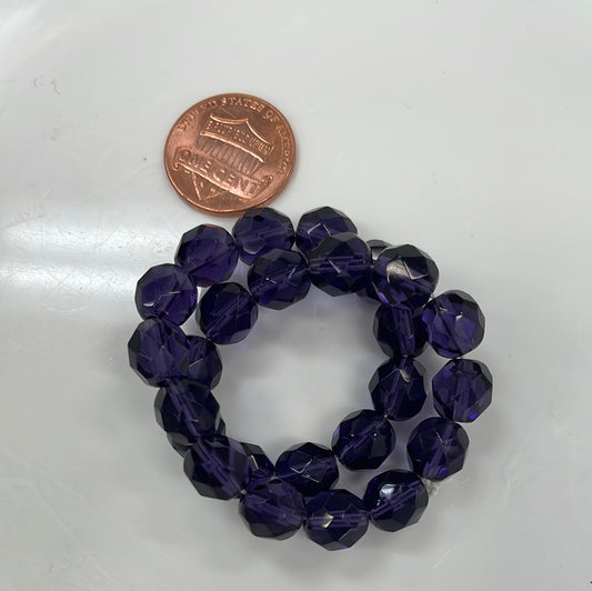 Tanzanite 8mm Czech Faceted Beads