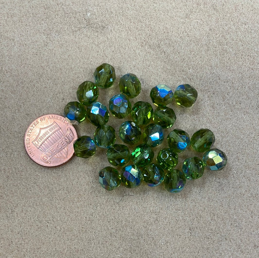 Olivine AB 8mm Czech Faceted