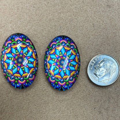 Cabochon Floral Geometric Patterns