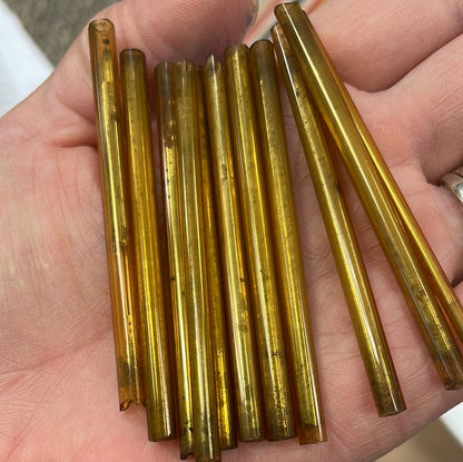 Gold Lined Tube Bead