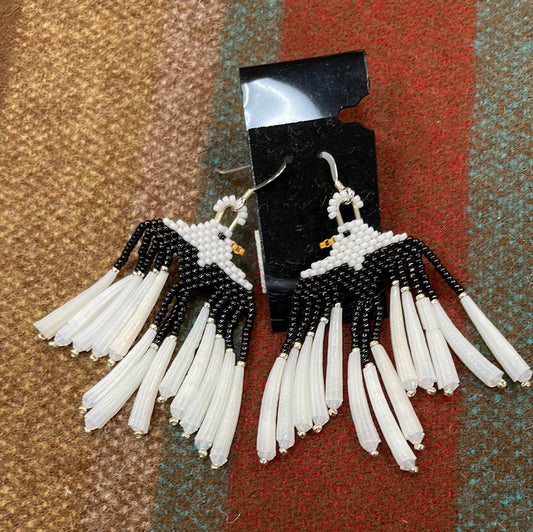 Eagle Dentalium Shell Dangle Earrings