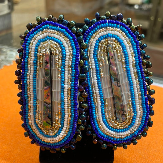 Blue Abalone Beaded Earrings