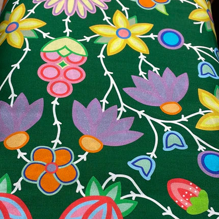 Bill Brien Designed cotton Fabric Green 17" Piece