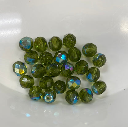 Olivine AB 8mm Czech Faceted