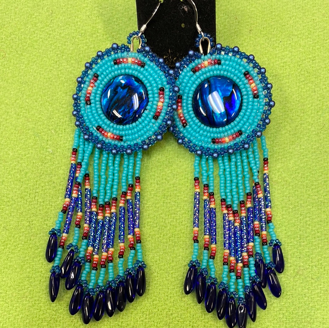 Turquoise Cabochon Dangle Earrings