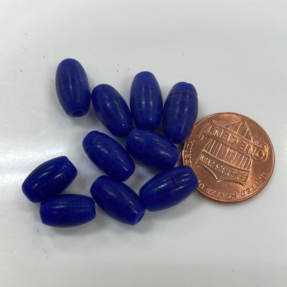 Barley Corn Bead Cobalt Blue 11mm