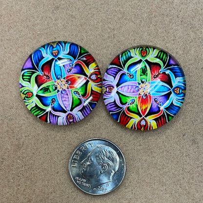 Cabochon Floral Geometric Patterns