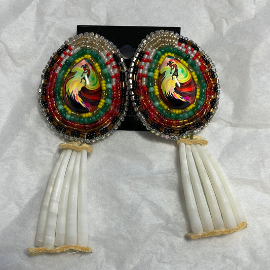 Kokopelli Dentalium Shell Earrings