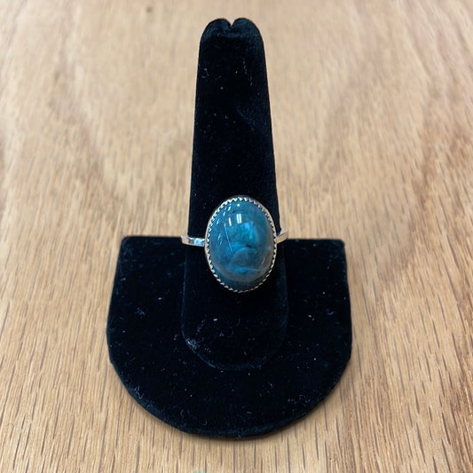 Silver Ring with Blue Stone