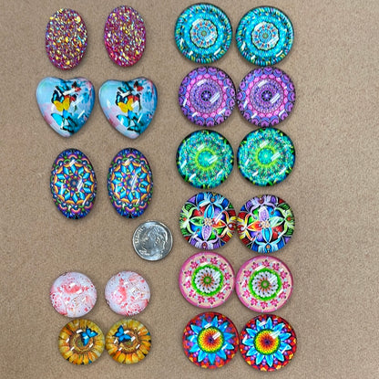 Cabochon Floral Geometric Patterns