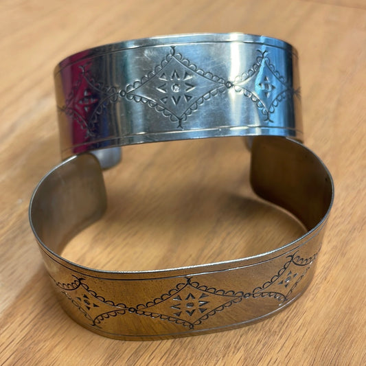 Sterling Stamped Cuff Set