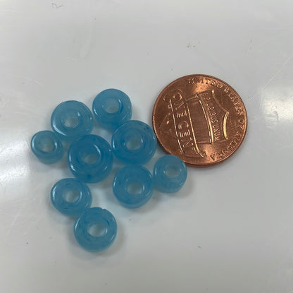 Milky Blue Disc Bead