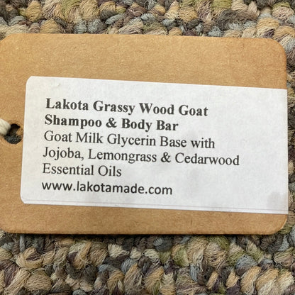 Lakota Grassy Wood Goat Shampoo & Body Bar