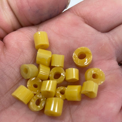 Vintage Greasy Yellow Tile Bead