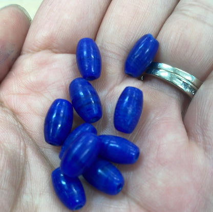 Barley Corn Bead Cobalt Blue 11mm