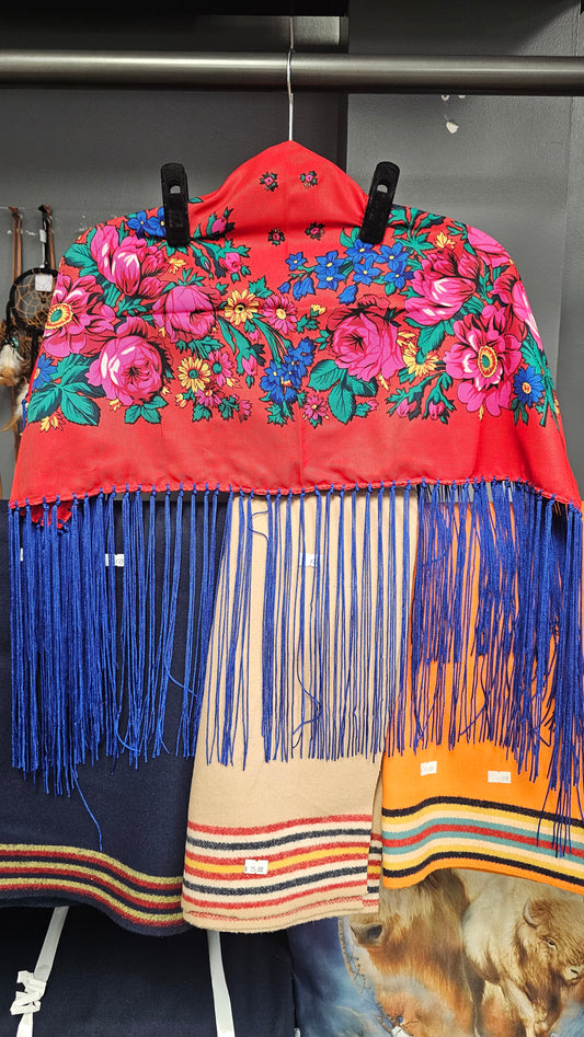 Shawl Toddler Size Red Floral