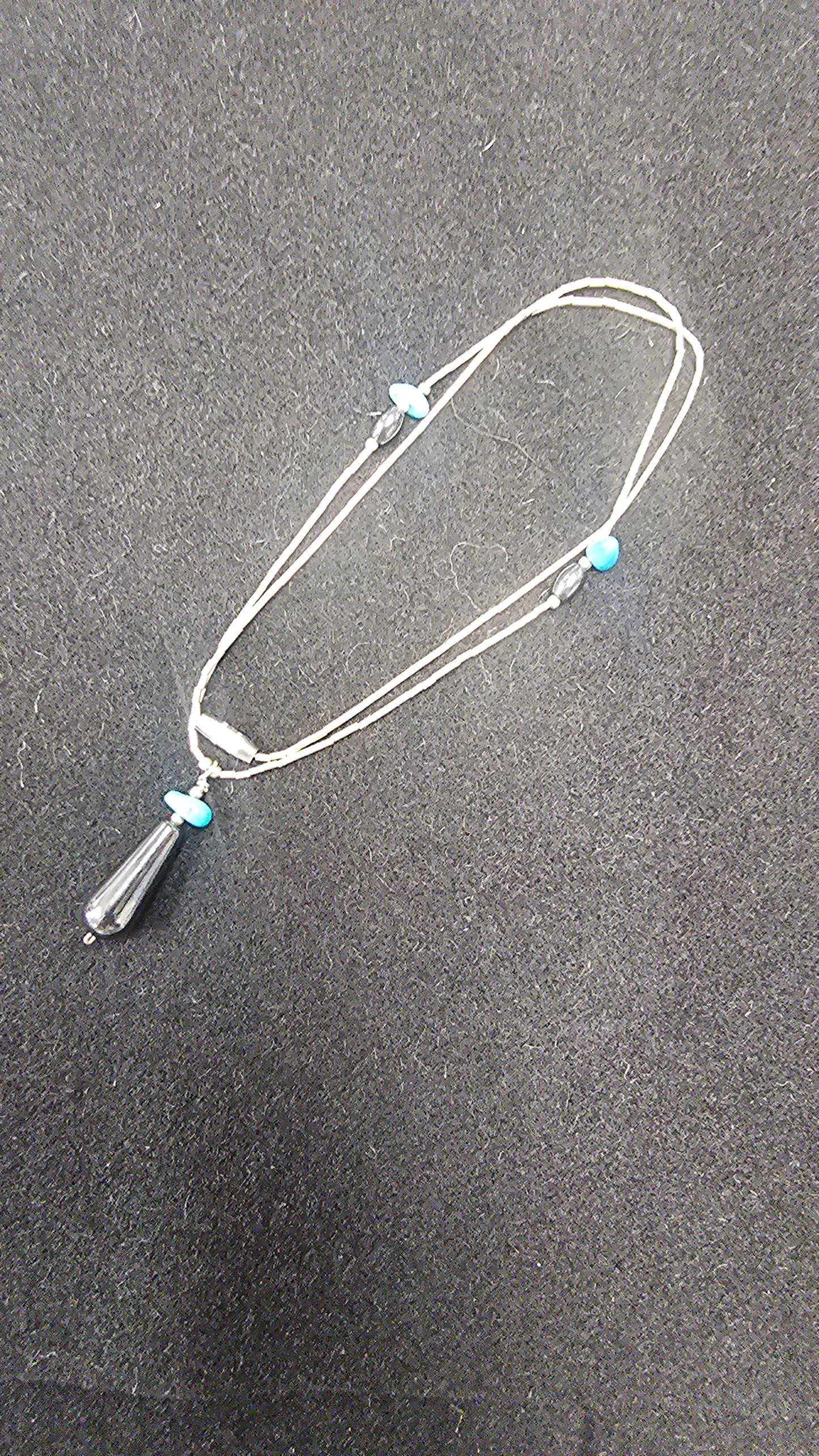 Sterling Silver Necklace W Turquoise Stones