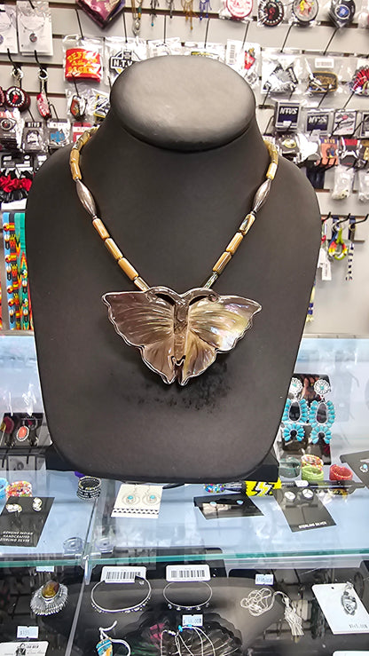 Butterfly Shell Necklace Sterling Silver