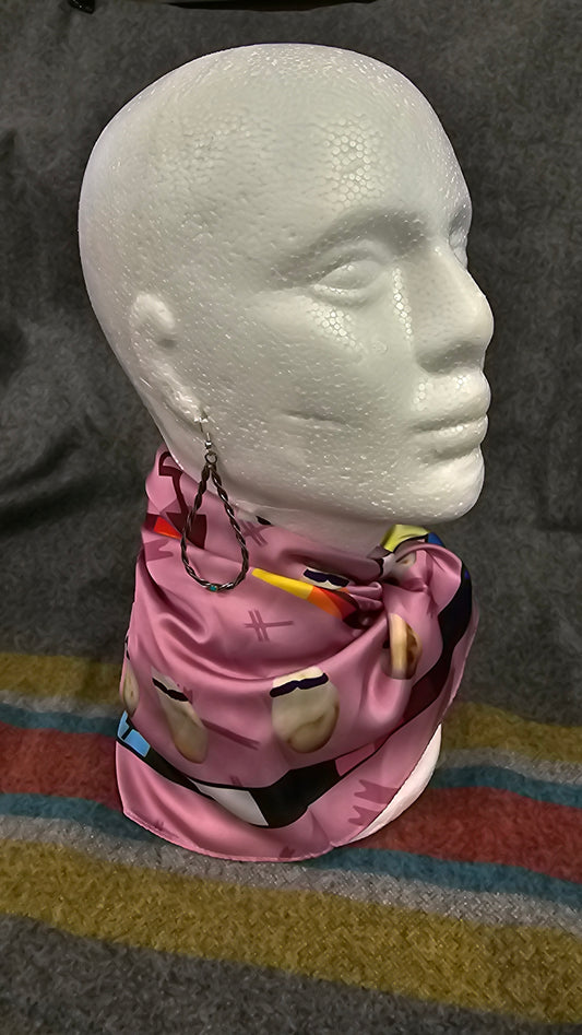 Sterling Silver .925 Twist Braid Long Tear Drop W Turquoise