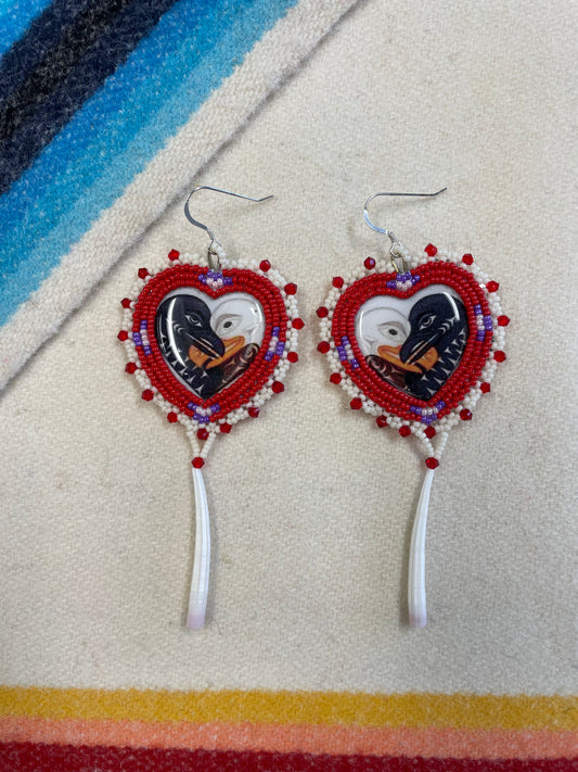 Heart Love Bird Earrings