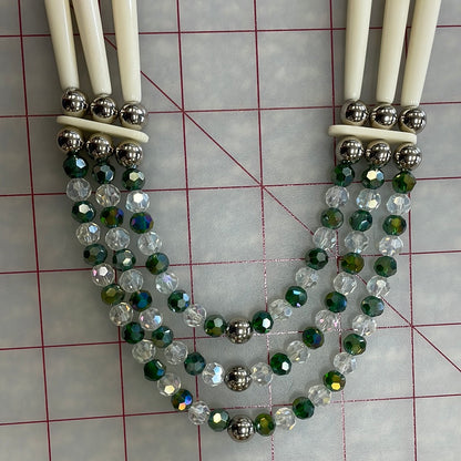 Green 3 Strand Women’s. Hang Down Necklace