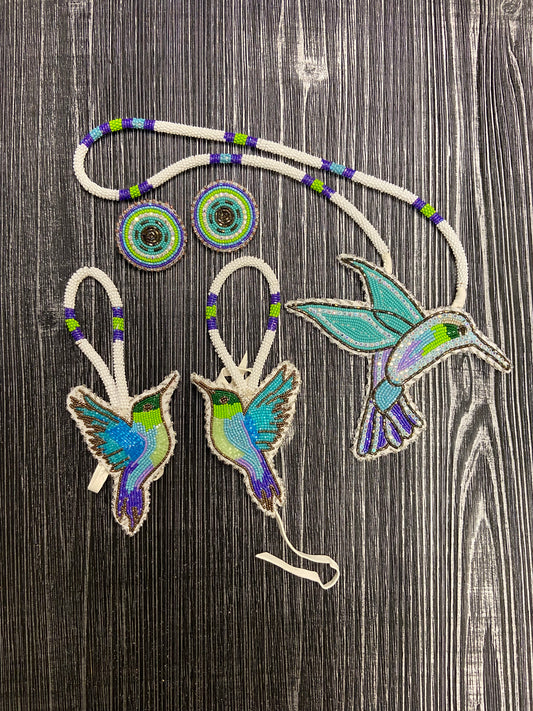 Set Beaded Hummingbird