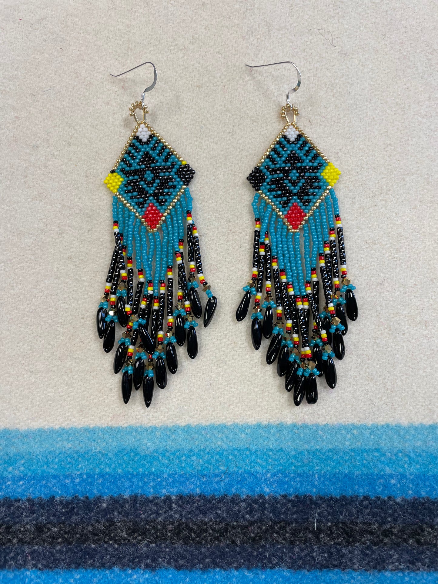 Turquoise Geometric Dangle Earrings